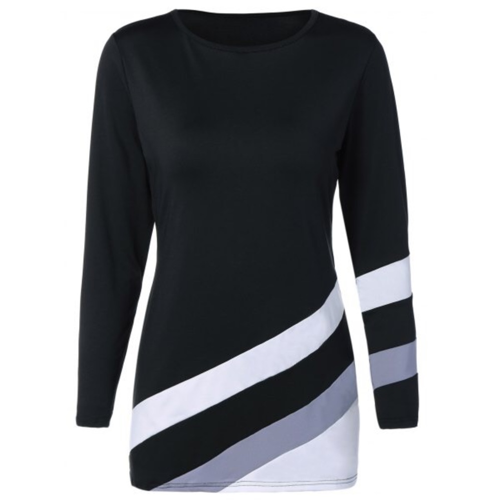 SHIRT Black Gray and white stripe